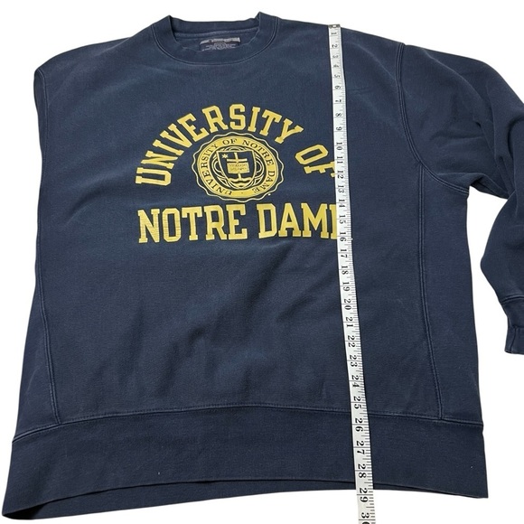 University of Notre Dame Champion Reverse Weave Crewneck Navy Blue SZ XL Unisex - Picture 7 of 10